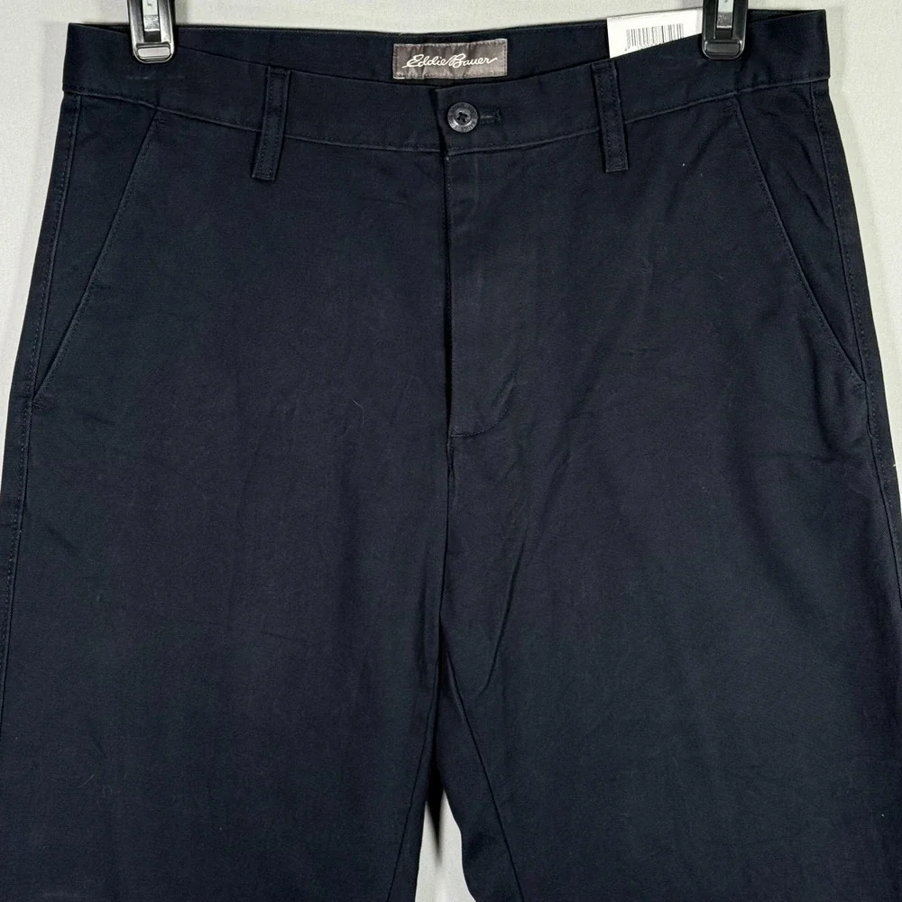 Eddie Bauer Classic Pants NWT Mens 32x34 Navy Blue Straight Leg Soft - Picture 2 of 10